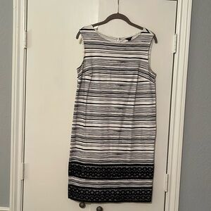 Black and white shift dress